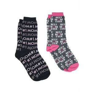 New Women's #1 Mom & Best Mom Ever Novelty Crew Socks Mother's Day Gift Pack